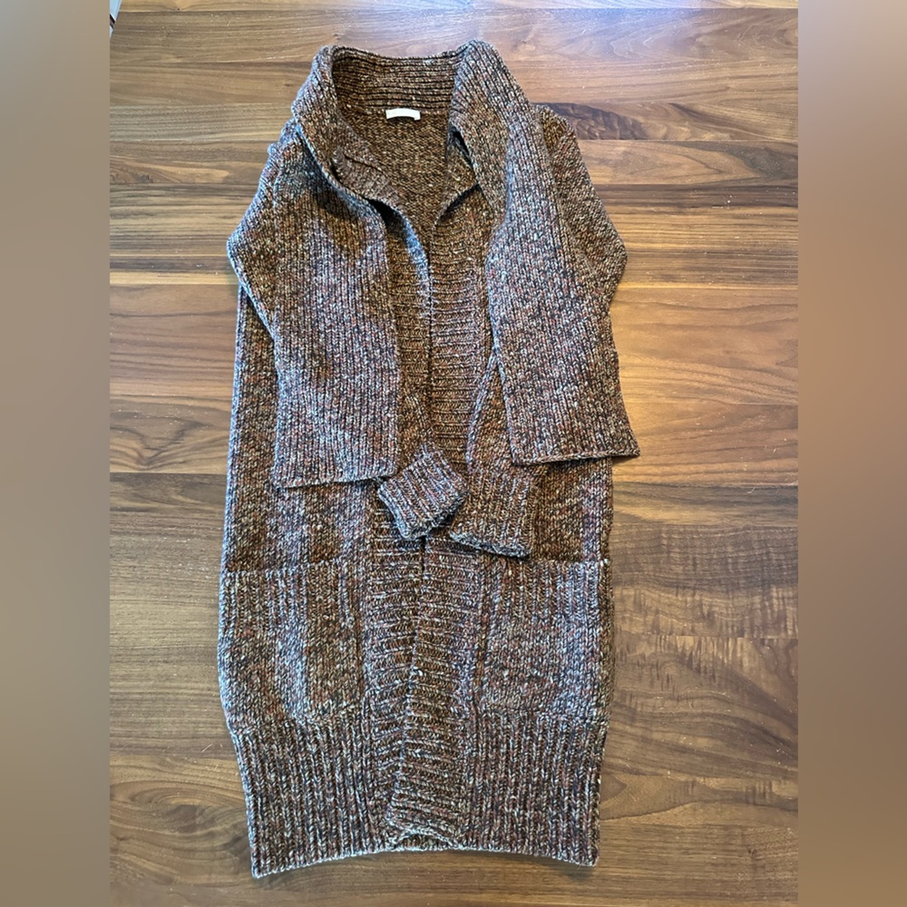 Chloé Marled Long Cardigan. Cashmere Wool
Blend. Size S